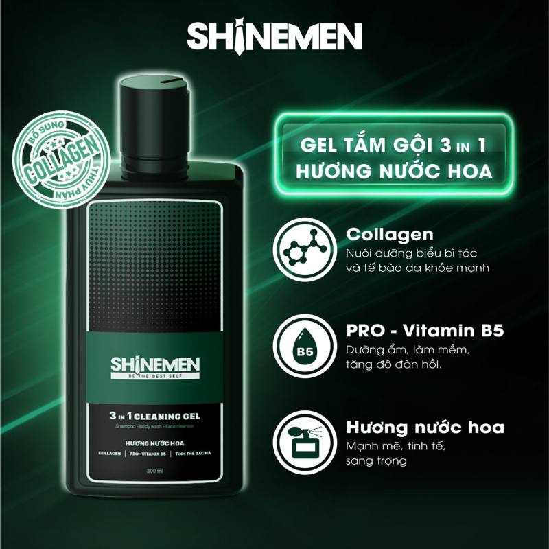 Sữa tắm gội hương nước hoa lịch lãm SHINEMEN